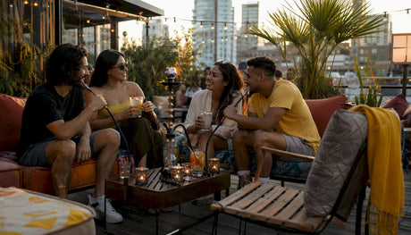Cozy Calgary hookah lounge interior with customers