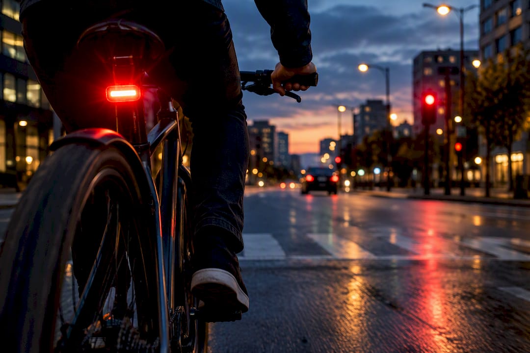Feu arrière de vélo qui s'allume au freinage