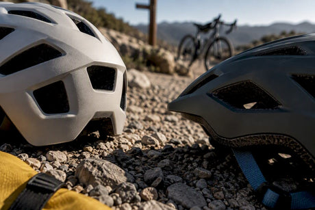 Helmet shell coverage above gravel surface