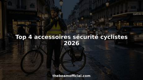 Un cycliste équipé d’un casque et de protections circule sur le trottoir en ville.