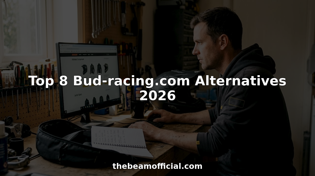 Motorcycle enthusiast comparing gear alternatives in garage