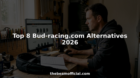 Motorcycle enthusiast comparing gear alternatives in garage