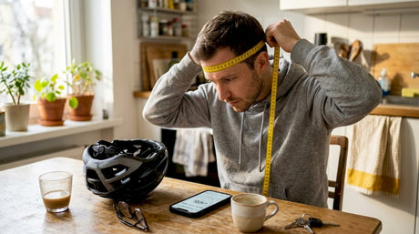 Cyclist measuring head for helmet fit