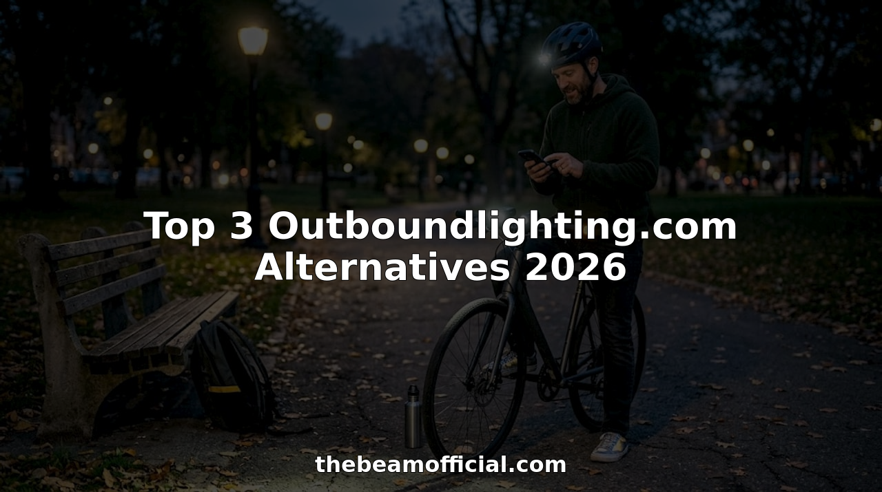 Cyclist comparing bike lighting alternatives park