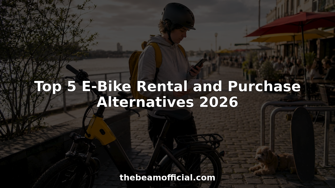 Urban commuter checking e-bike rental and purchase options