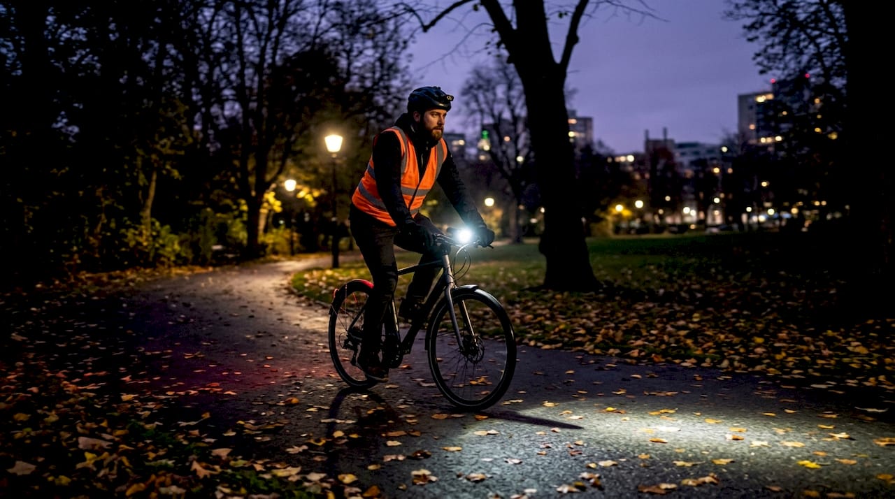 Rouler à vélo la nuit en toute sécurité grâce à un éclairage adaptatif