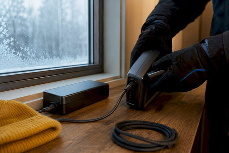Partial e-bike battery charging indoors during winter