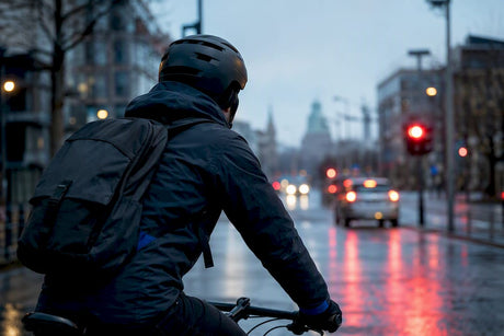 Cycliste en ville avec un casque aéré